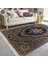 Lacivert Zeminde Osmanlı Motifli Kilim Desenli Eskitme Motifli Vintage Dijital Baskılı Makinede Yıkanabilir Kaymaz Taban Saçaklı Halı 5