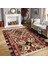 Kırmızı Zeminde Türkmen Motifli Kilim Desenli Avangarde Vintage Dijital Baskılı Makinede Yıkanabilir Kaymaz Taban Saçaklı Halı 2