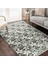 Gri Zeminde Floral Motifli Çiçek Desenli Floral Modern Dijital Baskılı Makinede Yıkanabilir Kaymaz Taban Saçaklı Halı 3