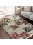 Krem Zeminde Patchwork Motifli Örme Desenli Klasik Vintage Dijital Baskılı Makinede Yıkanabilir Kaymaz Taban Saçaklı Halı 2