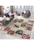 Krem Zeminde Patchwork Motifli Örme Desenli Klasik Vintage Dijital Baskılı Makinede Yıkanabilir Kaymaz Taban Saçaklı Halı 3