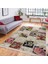 Krem Zeminde Patchwork Motifli Örme Desenli Klasik Vintage Dijital Baskılı Makinede Yıkanabilir Kaymaz Taban Saçaklı Halı 5