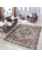 Renkli Zeminde Soyut Motifli Kilim Desenli Eskitme Motifli Avangarde Dijital Baskılı Makinede Yıkanabilir Kaymaz Taban Saçaklı Halı 1