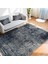 Lacivert Zeminde Örme Motifli Kilim Desenli Eskitme Motifli Vintage Dijital Baskılı Makinede Yıkanabilir Kaymaz Taban Saçaklı Halı 2