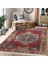 Kırmızı Zeminde Yöresel Motifli Kilim Desenli Eskitme Motifli Avangarde Dijital Baskılı Makinede Yıkanabilir Kaymaz Taban Saçaklı Halı 3