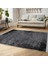 Siyah - Süme Zeminde Kilim Motifli Eskitme Desenli Geometrik Eskitme Motifli Dijital Baskılı Makinede Yıkanabilir Kaymaz Taban Saçaklı Halı 5