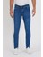 Erkek Jeans Skinny Fit Likralı Mavi Tırnaklı 3