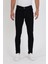 New Time Erkek Jeans Skinny Fit Likralı Düz Black 3