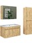 Lavabolu Atlantik Mat Mdf 85 cm Banyo Alt Dolap + Aynalı Üst Dolap + Boy Dolap 4