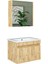 Lavabolu Atlantik Mat Mdf 65 cm Banyo Alt Dolap + Aynalı Üst Dolap 4