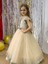 Kız Çocuk 2-10 Yaş Sindirella Model Tarlatanlı Abiye Elbise Altın 4