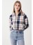 Fermuarlı Dik Yaka Ekose Desen Sweat 2