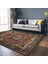 Renkli Zeminde Kilim Motifli Hereke Desenli Avangarde Etnik Motifler Salon & Oturma Odası Koridor & Antre Dijital Baskılı Makinede Yıkanabilir Kaymaz Taban Saçaklı Halı 3