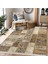Kahverengi Zeminde Patchwork Motifli Yöresel Desenli Etnik Motifler Klasik Koridor & Antre Yatak Odası Dijital Baskılı Makinede Yıkanabilir Kaymaz Taban Saçaklı Halı 3