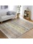Krem - Ekru Zeminde Etnik Motifli Kilim Desenli Etnik Motifler Eskitme Motifli Salon & Oturma Odası Koridor & Antre Dijital Baskılı Makinede Yıkanabilir Kaymaz Taban Saçaklı Halı 5