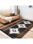 Siyah - Kahvernegi Zeminde Bohem Motifli Etnik Desenli Etnik Motifler Geometrik Salon & Oturma Odası Dış Mekan & Outdoor Dijital Baskılı Makinede Yıkanabilir Kaymaz Taban Saçaklı Halı 2
