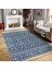 Lacivert Zeminde Geleneksel Motifli Kilim Desenli Geometrik Etnik Motifler Koridor & Antre Salon & Oturma Odası Dijital Baskılı Makinede Yıkanabilir Kaymaz Taban Saçaklı Halı 1