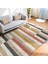 Çok Renkli Zeminde Patchwork Motifli Kilim Desenli Geometrik Sade & Şık Koridor & Antre Mutfak Dijital Baskılı Makinede Yıkanabilir Kaymaz Taban Saçaklı Halı 3