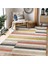 Çok Renkli Zeminde Patchwork Motifli Kilim Desenli Geometrik Sade & Şık Koridor & Antre Mutfak Dijital Baskılı Makinede Yıkanabilir Kaymaz Taban Saçaklı Halı 5