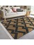 Krem - Gri Zeminde Hasır Motifli Geometrik Desenli Geometrik Klasik Koridor & Antre Dış Mekan & Outdoor Dijital Baskılı Makinede Yıkanabilir Kaymaz Taban Saçaklı Halı 5