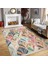 Çok Renkli Zeminde Patchwork Motifli Ikat Desenli Sade & Şık Vintage Salon & Oturma Odası Koridor & Antre Dijital Baskılı Makinede Yıkanabilir Kaymaz Taban Saçaklı Halı 3