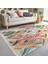 Çok Renkli Zeminde Patchwork Motifli Ikat Desenli Sade & Şık Vintage Salon & Oturma Odası Koridor & Antre Dijital Baskılı Makinede Yıkanabilir Kaymaz Taban Saçaklı Halı 5