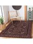 Kahverengi - Kırmızı Zeminde Uşak Motifli El Dokuma Desenli Avangarde Vintage Salon & Oturma Odası Dış Mekan & Outdoor Dijital Baskılı Makinede Yıkanabilir Kaymaz Taban Saçaklı Halı 1
