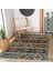 Renkli Zeminde Kilim Motifli Baklava Desenli Avangarde Vintage Koridor & Antre Salon & Oturma Odası Dijital Baskılı Makinede Yıkanabilir Kaymaz Taban Saçaklı Halı 2