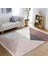 Pembe - Gri Zeminde Geometrik Motifli Üçgen Desenli Geometrik Modern Mutfak Banyo Dijital Baskılı Makinede Yıkanabilir Kaymaz Taban Saçaklı Halı 5