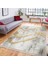 Gold - Gri Zeminde Eskitme Motifli Geometrik Desenli Geometrik Eskitme Motifli Salon & Oturma Odası Dış Mekan & Outdoor Dijital Baskılı Makinede Yıkanabilir Kaymaz Taban Saçaklı Halı 3