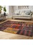 Kırmızı Zeminde Patchwork Motifli Etnik Desenli Vintage Klasik Salon & Oturma Odası Yatak Odası Dijital Baskılı Makinede Yıkanabilir Kaymaz Taban Saçaklı Halı 2