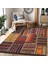 Kırmızı Zeminde Patchwork Motifli Etnik Desenli Vintage Klasik Salon & Oturma Odası Yatak Odası Dijital Baskılı Makinede Yıkanabilir Kaymaz Taban Saçaklı Halı 5