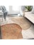 Kahverengi - Krem Zeminde Geometrik Motifli Kanvas Desenli Bohem Modern Salon & Oturma Odası Banyo Dijital Baskılı Makinede Yıkanabilir Kaymaz Taban Saçaklı Halı 3