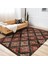 Kahverengi Zeminde Geleneksel Motifli Kilim Desenli Geometrik Etnik Motifler Koridor & Antre Dış Mekan & Outdoor Dijital Baskılı Makinede Yıkanabilir Kaymaz Taban Saçaklı Halı 2