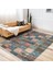 Otantik Zeminde Patchwork Motifli Geleneksel Desenli Etnik Motifler Vintage Salon & Oturma Odası Koridor & Antre Dijital Baskılı Makinede Yıkanabilir Kaymaz Taban Saçaklı Halı 3