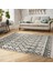 Bej - Siyah Zeminde Boho Motifli Etnik Desenli Etnik Motifler Geometrik Salon & Oturma Odası Dış Mekan & Outdoor Dijital Baskılı Makinede Yıkanabilir Kaymaz Taban Saçaklı Halı 3