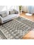 Bej - Siyah Zeminde Boho Motifli Etnik Desenli Etnik Motifler Geometrik Salon & Oturma Odası Dış Mekan & Outdoor Dijital Baskılı Makinede Yıkanabilir Kaymaz Taban Saçaklı Halı 5