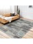 Gri - Bej Zeminde Patchwork Motifli Kazayağı Desenli Eskitme Motifli Vintage Yatak Odası Salon & Oturma Odası Dijital Baskılı Makinede Yıkanabilir Kaymaz Taban Saçaklı Halı 1