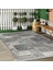 Gri - Bej Zeminde Patchwork Motifli Kazayağı Desenli Eskitme Motifli Vintage Yatak Odası Salon & Oturma Odası Dijital Baskılı Makinede Yıkanabilir Kaymaz Taban Saçaklı Halı 3