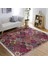 Kırmızı Zeminde Patchwork Motifli Geleneksel Desenli Geometrik Vintage Koridor & Antre Salon & Oturma Odası Dijital Baskılı Makinede Yıkanabilir Kaymaz Taban Saçaklı Halı 2