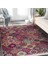 Kırmızı Zeminde Patchwork Motifli Geleneksel Desenli Geometrik Vintage Koridor & Antre Salon & Oturma Odası Dijital Baskılı Makinede Yıkanabilir Kaymaz Taban Saçaklı Halı 3