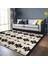 Siyah - Krem Zeminde Kilim Motifli Geometrik Desenli Geometrik Sade & Şık Salon & Oturma Odası Koridor & Antre Dijital Baskılı Makinede Yıkanabilir Kaymaz Taban Saçaklı Halı 1