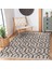 Kahverengi Zeminde Geometrik Motifli Örgü Desenli Geometrik Sade & Şık Salon & Oturma Odası Koridor & Antre Dijital Baskılı Makinede Yıkanabilir Kaymaz Taban Saçaklı Halı 3