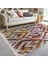 Krem Zeminde Ikat Motifli Etnik Desenli Geometrik Eskitme Motifli Koridor & Antre Dış Mekan & Outdoor Dijital Baskılı Makinede Yıkanabilir Kaymaz Taban Saçaklı Halı 2