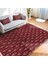 Bordo Zeminde Iskandinav Motifli Ok Desenli Geometrik Sade & Şık Koridor & Antre Banyo Dijital Baskılı Makinede Yıkanabilir Kaymaz Taban Saçaklı Halı 1
