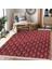 Bordo Zeminde Iskandinav Motifli Ok Desenli Geometrik Sade & Şık Koridor & Antre Banyo Dijital Baskılı Makinede Yıkanabilir Kaymaz Taban Saçaklı Halı 2