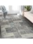 Gri - Bej Zeminde Patchwork Motifli Kazayağı Desenli Eskitme Motifli Vintage Yatak Odası Salon & Oturma Odası Dijital Baskılı Makinede Yıkanabilir Kaymaz Taban Saçaklı Halı 2
