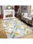 Beyaz Zeminde Modern Motifli Geometrik Desenli Geometrik Sade & Şık Koridor & Antre Banyo Dijital Baskılı Makinede Yıkanabilir Kaymaz Taban Saçaklı Halı 5