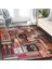 Siyah - Beyaz Zeminde Kırkyama Motifli Patchwork Desenli Vintage Sade & Şık Salon & Oturma Odası Yatak Odası Dijital Baskılı Makinede Yıkanabilir Kaymaz Taban Saçaklı Halı 1