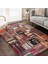 Siyah - Beyaz Zeminde Kırkyama Motifli Patchwork Desenli Vintage Sade & Şık Salon & Oturma Odası Yatak Odası Dijital Baskılı Makinede Yıkanabilir Kaymaz Taban Saçaklı Halı 3